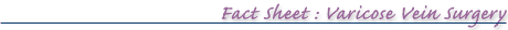Fact Sheet: Varicose Vein Surgery